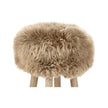 New Zealand Sheepskin Stool Cover | Ø35xH17 cm Taupe