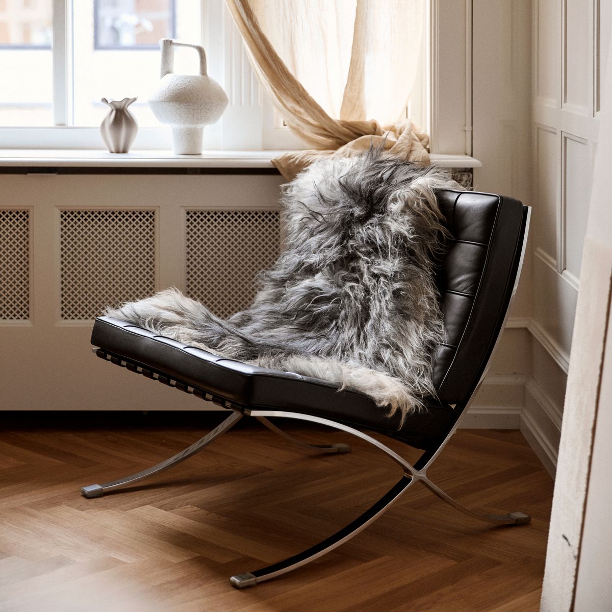 Icelandic Sheepskin | Natural Colors | Long Wool | 90 cm Natural Grey