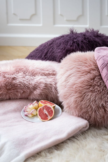 Sheepskin Cushion | Mongolian | 50x50 cm Lady Pink