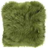 Long-Wool Sheepskin Cushion | 35x35 cm Treetop