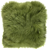 Long-Wool Sheepskin Cushion | 35x35 cm Treetop