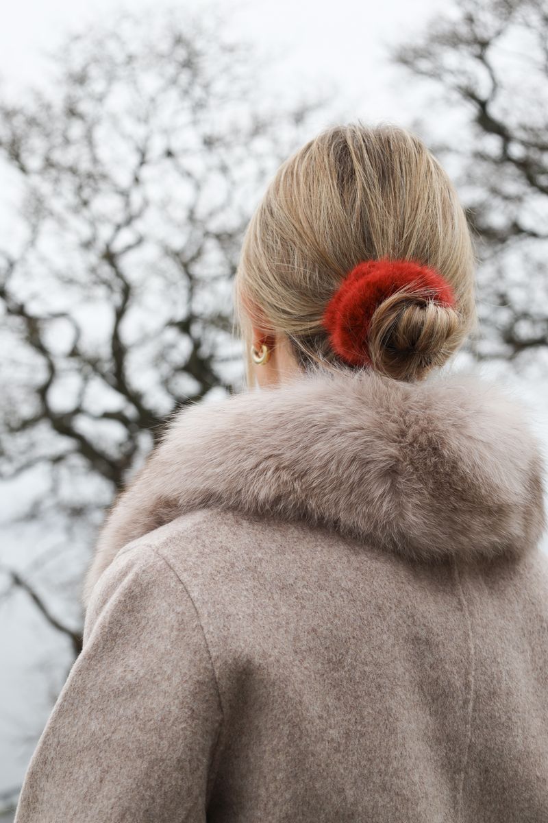 Mink Hair Band Orange Red