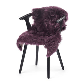 Premium | New Zealand Sheepskin | Long Wool | 90 cm Aubergine
