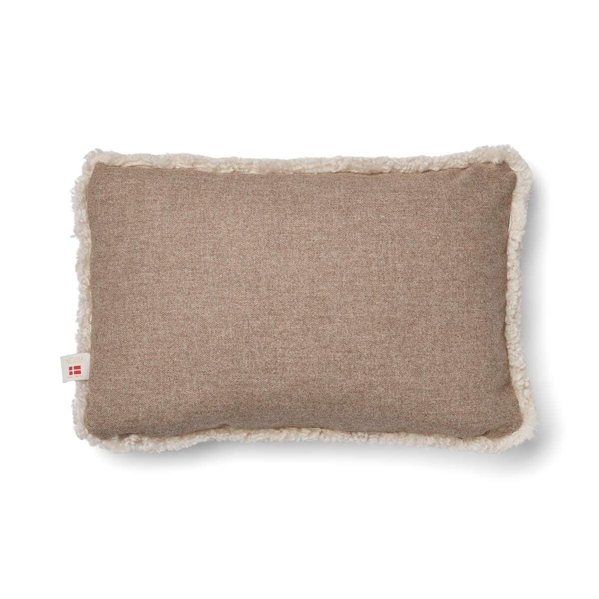 Short Wool Sheepskin Cushion | Two-sided |52x52 cm  | 34x52 cm  Beige/Pearl