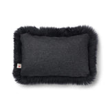 Long Wool Sheepskin Cushion | 52x52 cm | 34x52 cm Charcoal/Black