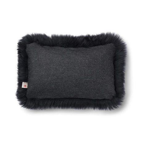 Long Wool Sheepskin Cushion | 52x52 cm | 34x52 cm Charcoal/Black