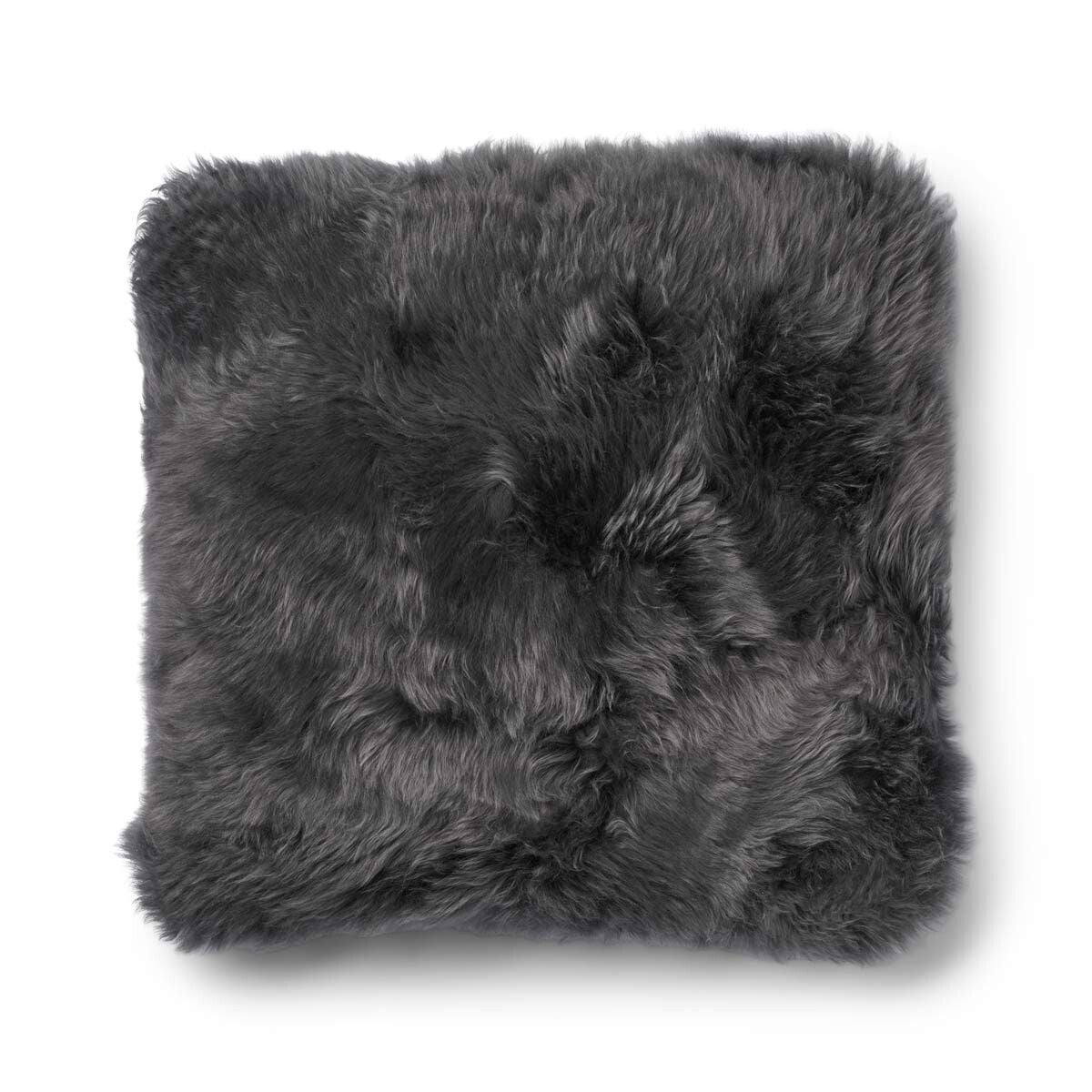Long Wool Sheepskin Cushion | 52x52 cm | 34x52 cm Rock/Steel