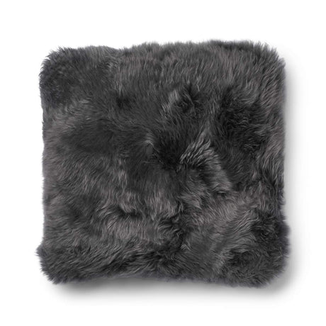 Long Wool Sheepskin Cushion | 52x52 cm Rock/Steel