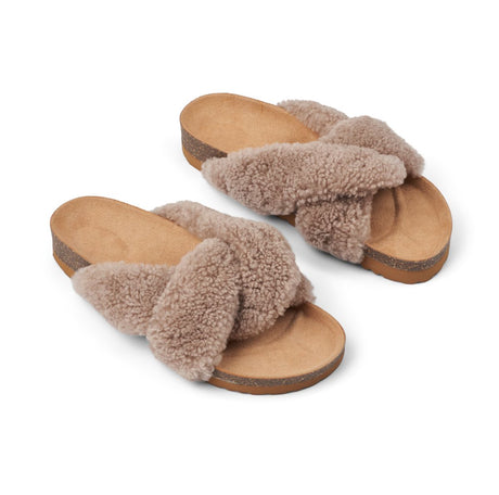 Lilly Cross Slipper Teddy Brown