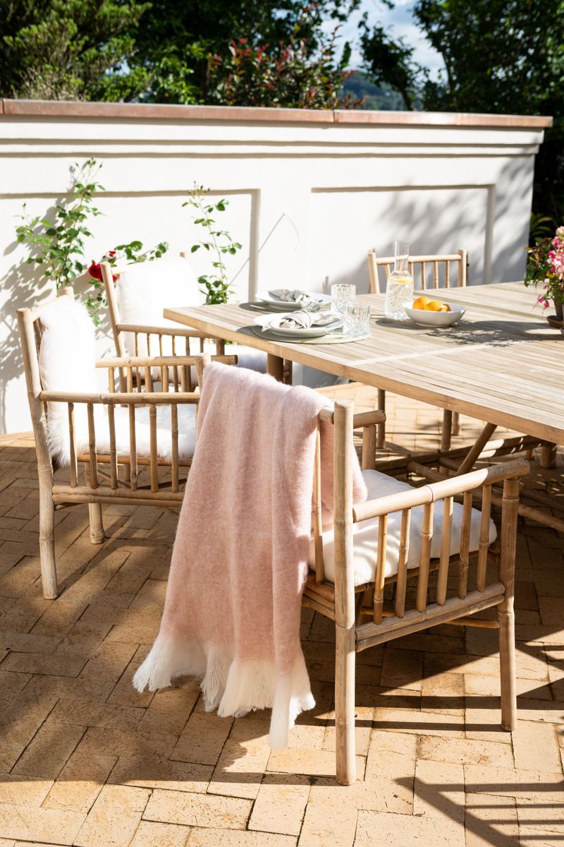 Throw of Mohair Wool | 130x170 cm Light Pink