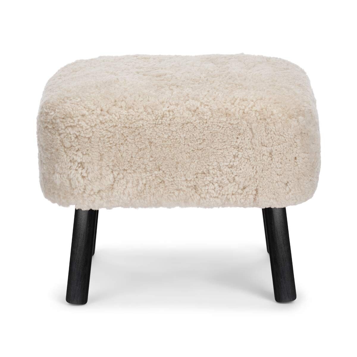 Emil Foot Rest | Short Wool Pearl