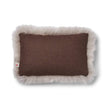 Long Wool Sheepskin Cushion | 34x52 cm Brown/Dove