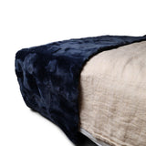 Premium Quality Bed Runner | Rex Rabbit | 238x55 cm Midnight Blue