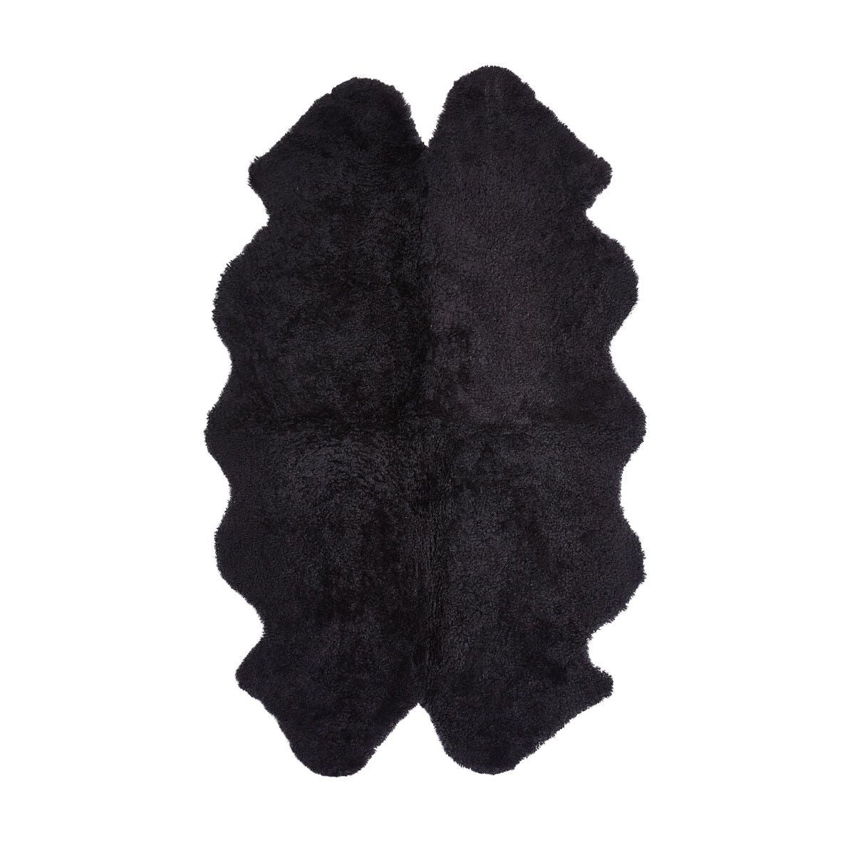 Premium | New Zealand Sheepskin | Short Curly Wool | Rug 180x110 cm Black