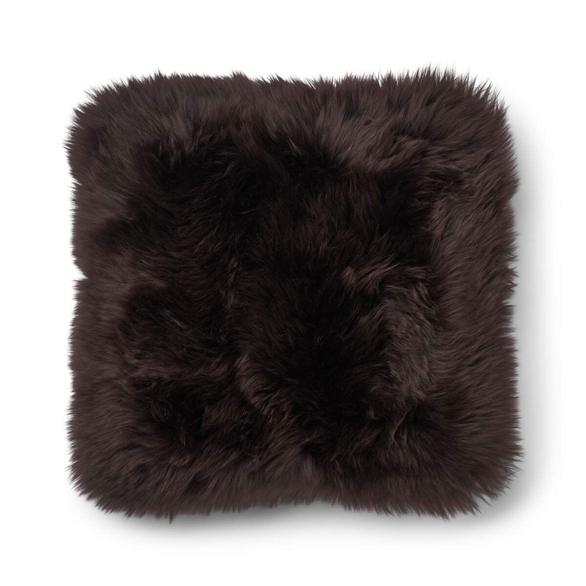 Long Wool Sheepskin Cushion | 52x52 cm | 34x52 cm Brown/Chocolate