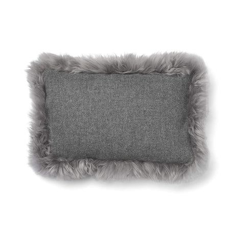 Wool Cushion | Long Wool trim  | 52x52 cm