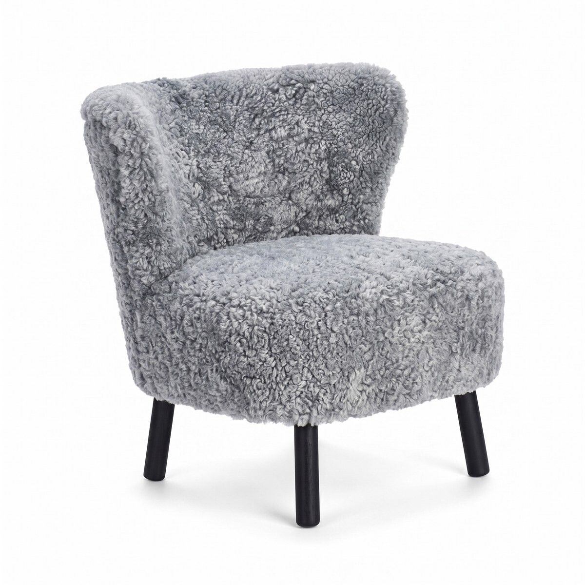 Emil Lounge Chair | Short Wool Light Grey