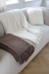 Long-Wool Sheepskin Cushion | 35x35 cm Ivory