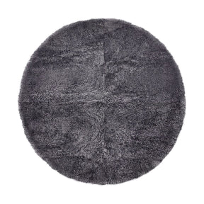 Long Wool Sheepskin Design Rug | Ø140 cm Anthracite