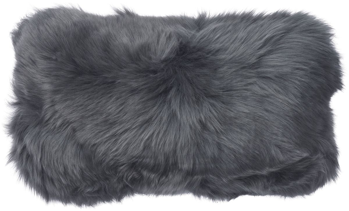 Long-Wool Sheepskin Cushion | Doublesided | 41x66 cm Steel