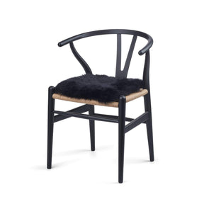 Long Wool Sheepskin Seat Cover Zero Waste Black