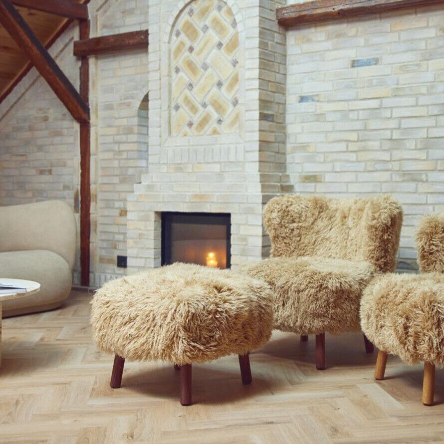 Emily Foot Rest | Long Wool Honey
