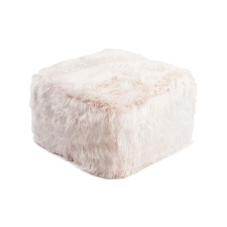 Long Wool Sheepskin Pouf Candy