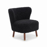Emil Lounge Chair | Short Wool Black