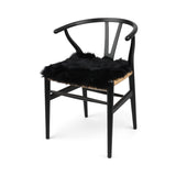 Long Wool Seat Cover | New Zealand | 40x40 cm Black