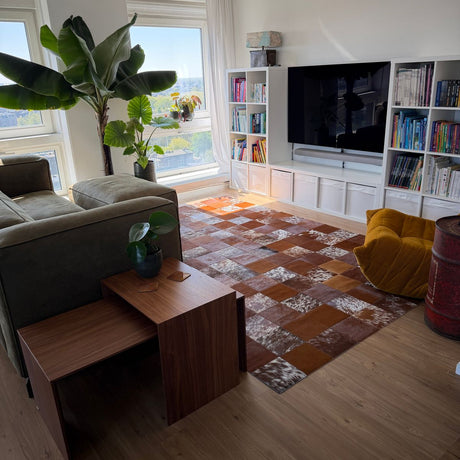 Cow Hide Design Rug Lisbon Brown