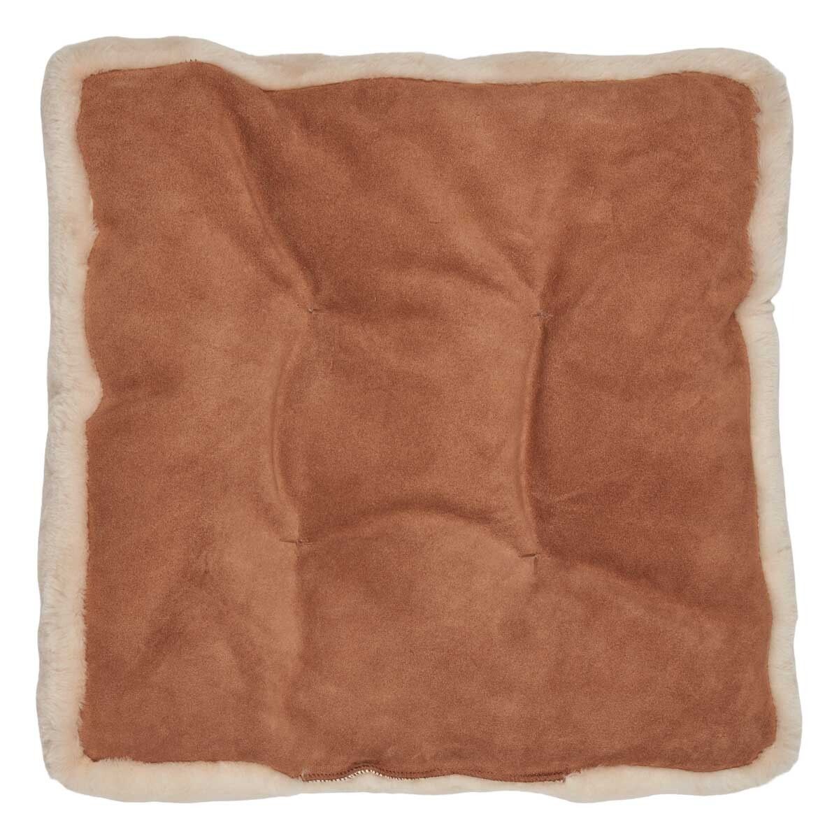 Moccasin Seat Cover | Calfleather backing Chestnut
