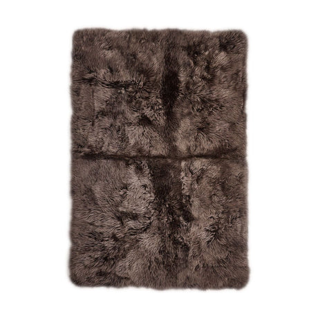 Long Wool Sheepskin Design Rug | 120x180 cm Walnut