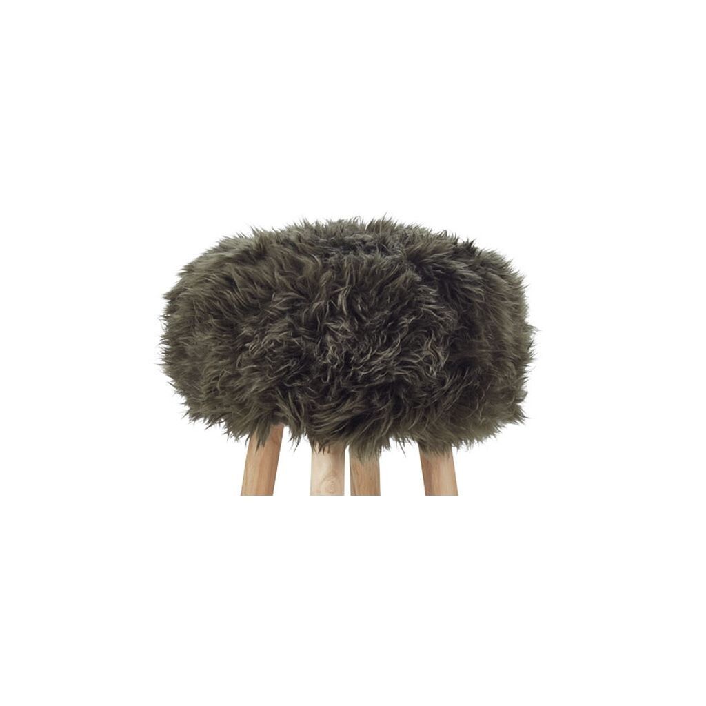 New Zealand Sheepskin Stool Cover | Ø35xH17 cm Hedge Green