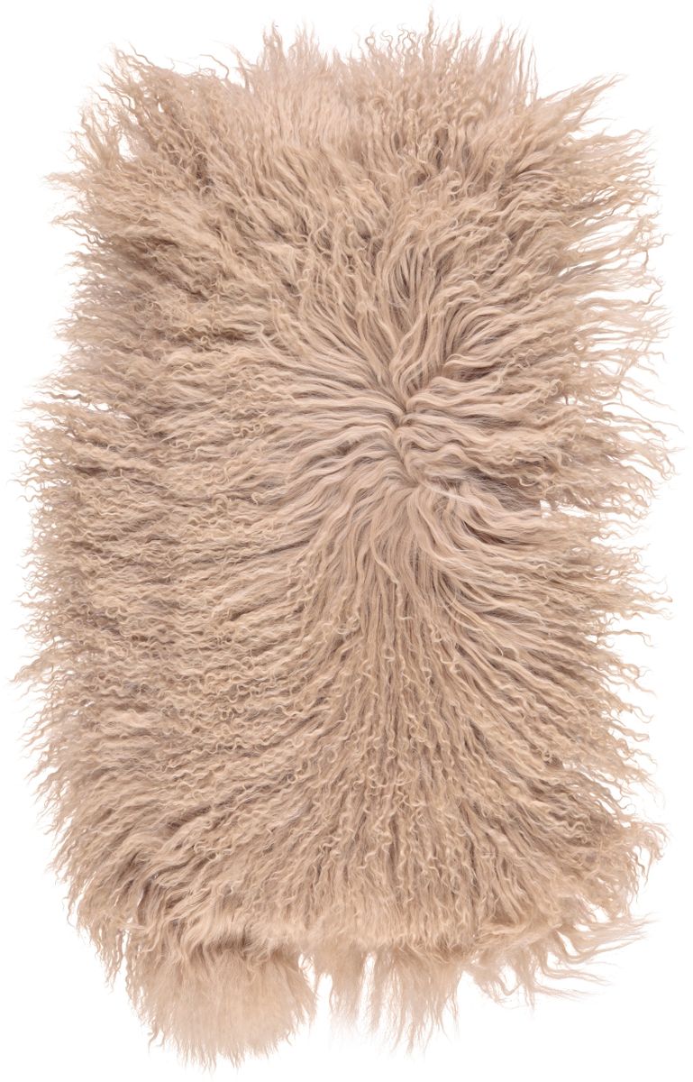 Mongolian Curly Cushion | 28x56 cm Warm Sand