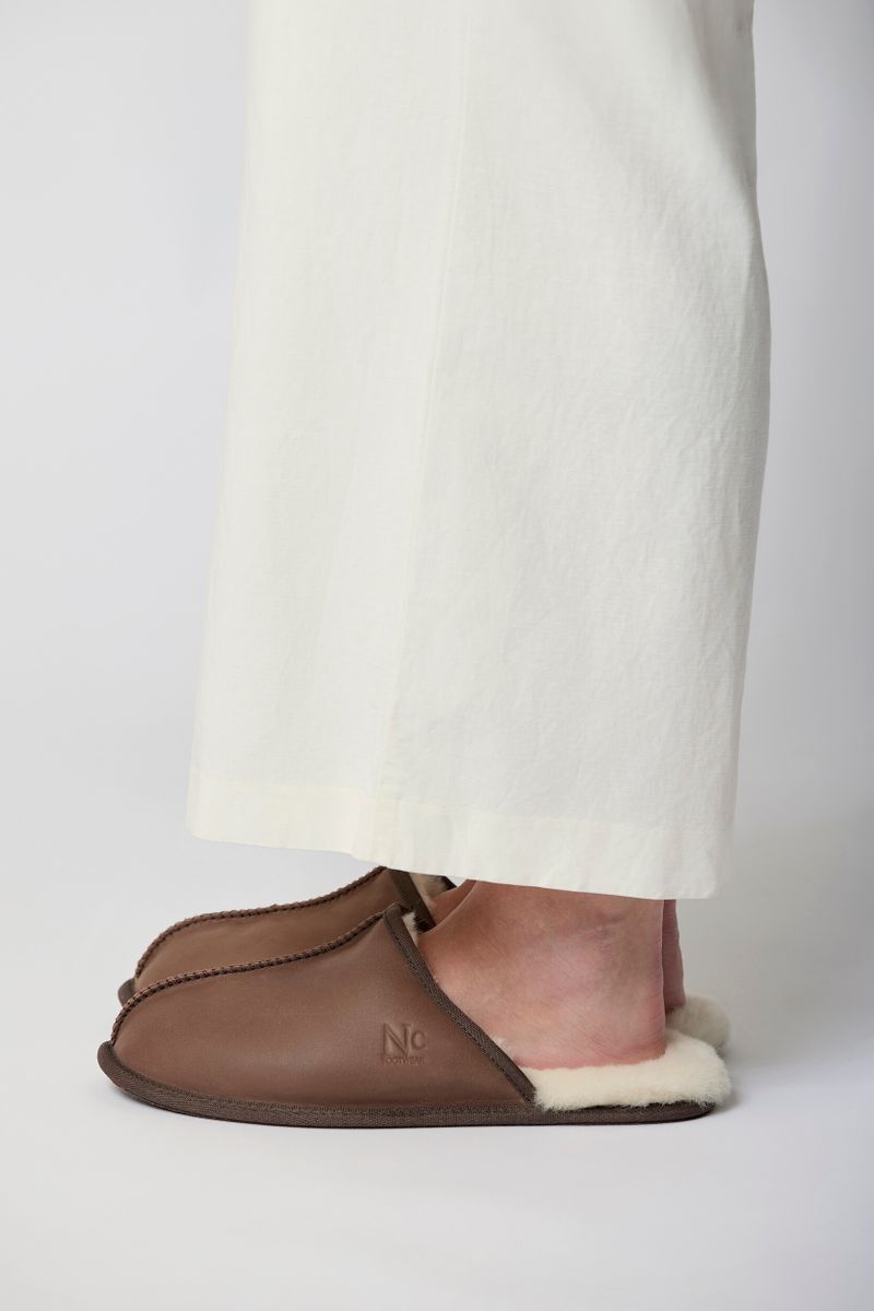 Mens Slipper Dark Brown Nappa