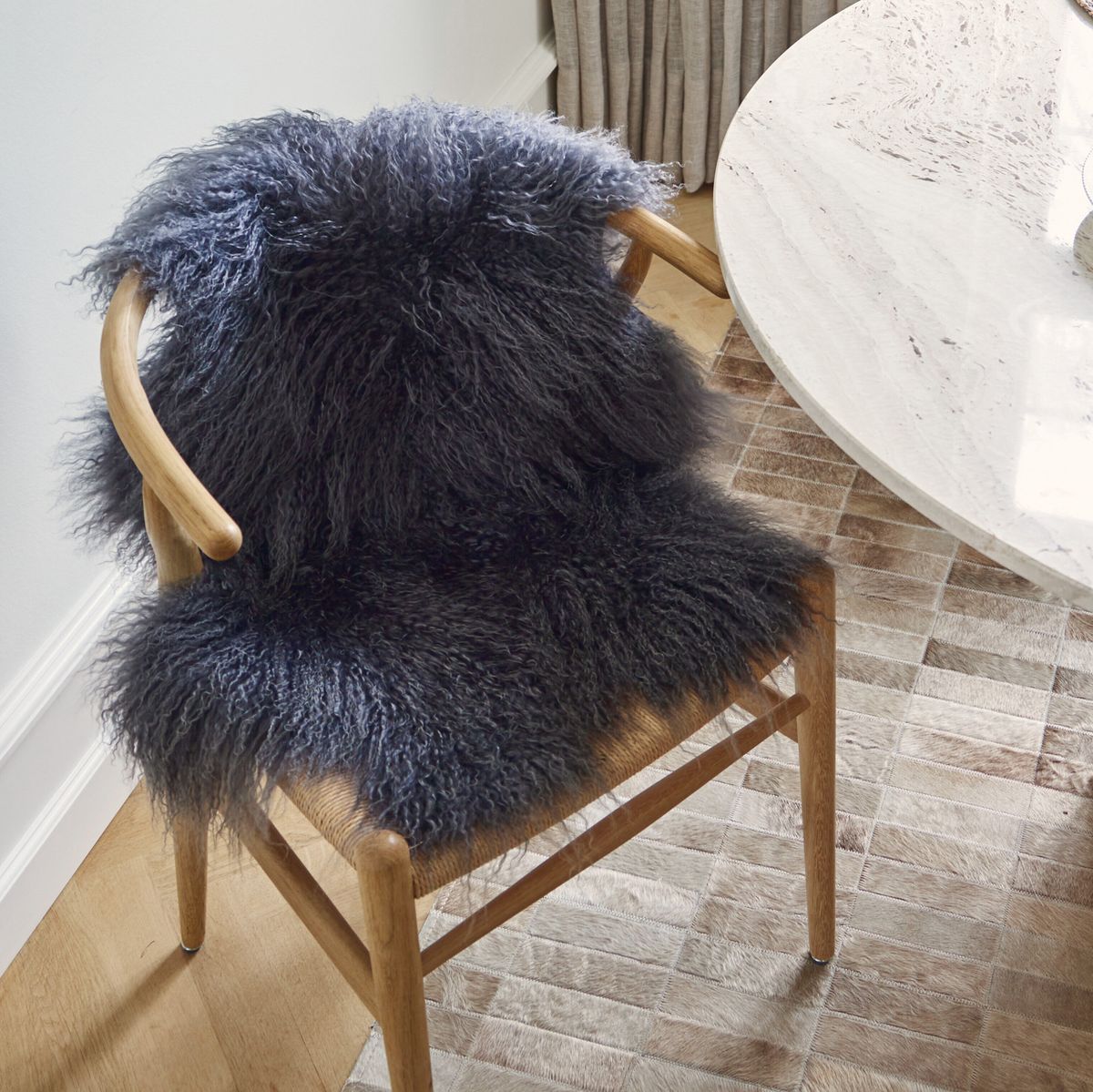 Mongolian Sheepskin | Curly | 85x50 cm Arctic Sunrise