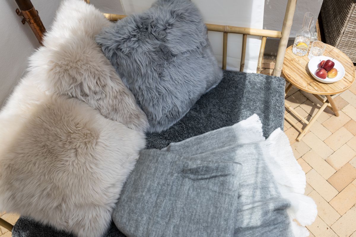 Throw of Mohair Wool | 130x170 cm Light Grey