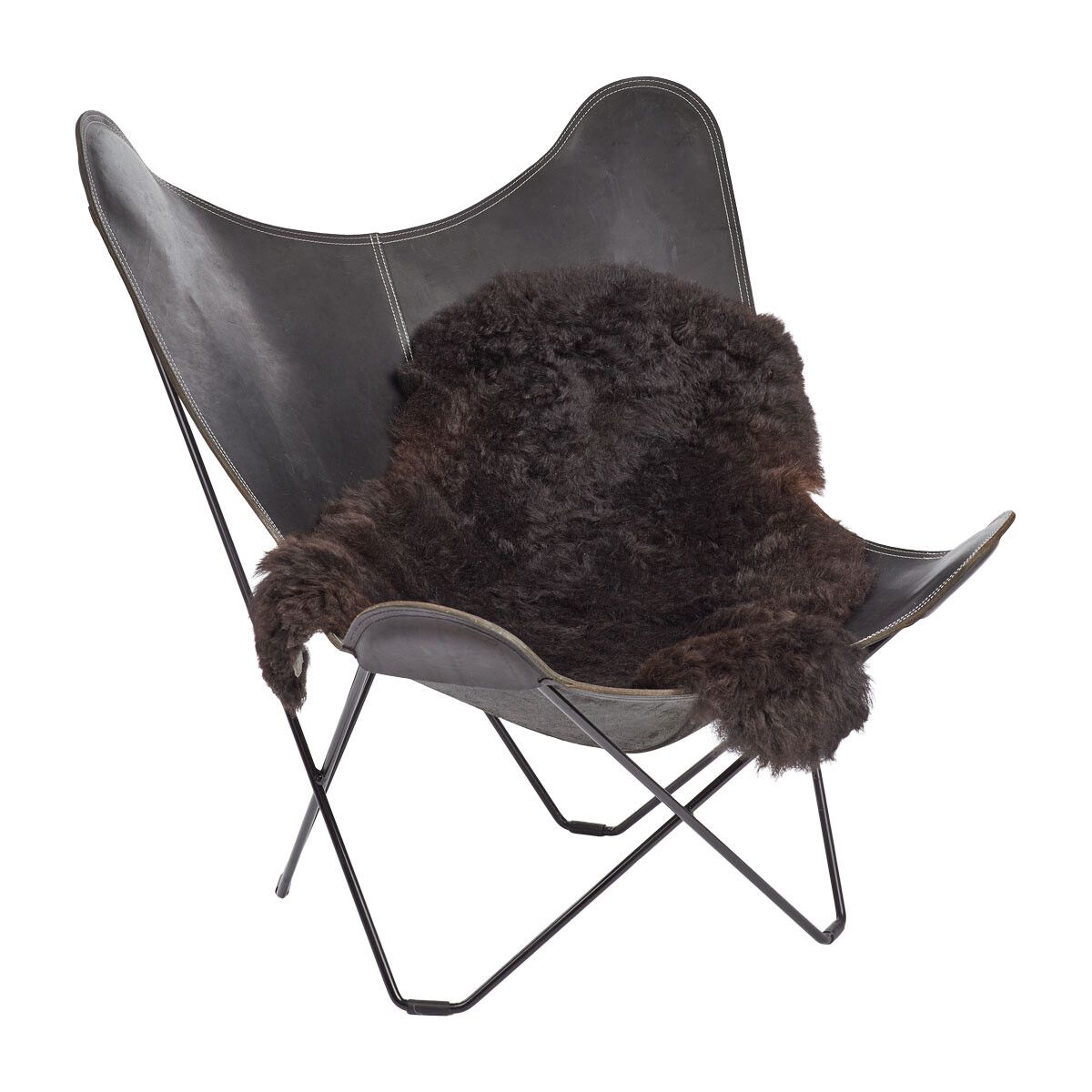 Icelandic Sheepskin | Natural Colors | Short Wool |  100-120 cm Blacky