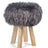 Theo Stool + Cover | Oak Legs | New Zealand Sheepskin Steel
