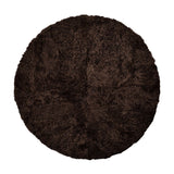 Short Wool Curly Sheepskin Design Rug | ø180 cm Cappuccino