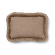 Wool Cushion | Long Wool trim  | 52x52 cm |34x52 cm Beige/Taupe