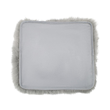 Seat Cover | With Backing | Long Wool | New Zealand | 40x40 cm Light Grey