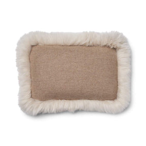 Wool Cushion | Long Wool trim  | 52x52 cm |34x52 cm Beige/Linen