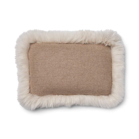Wool Cushion | Long Wool trim  | 52x52 cm |34x52 cm Beige/Linen