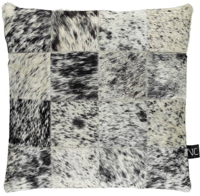 Cow Hide Cushion | 40x40 cm Salt/Pepper/Black/White