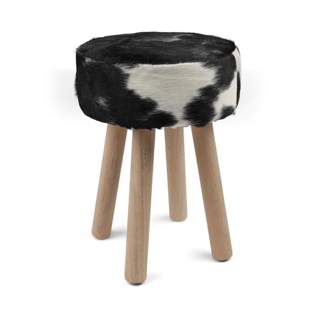 Cowhide Stool | 48x34cm Black/White