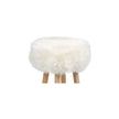 New Zealand Sheepskin Stool Cover | Ø35xH17 cm Ivory
