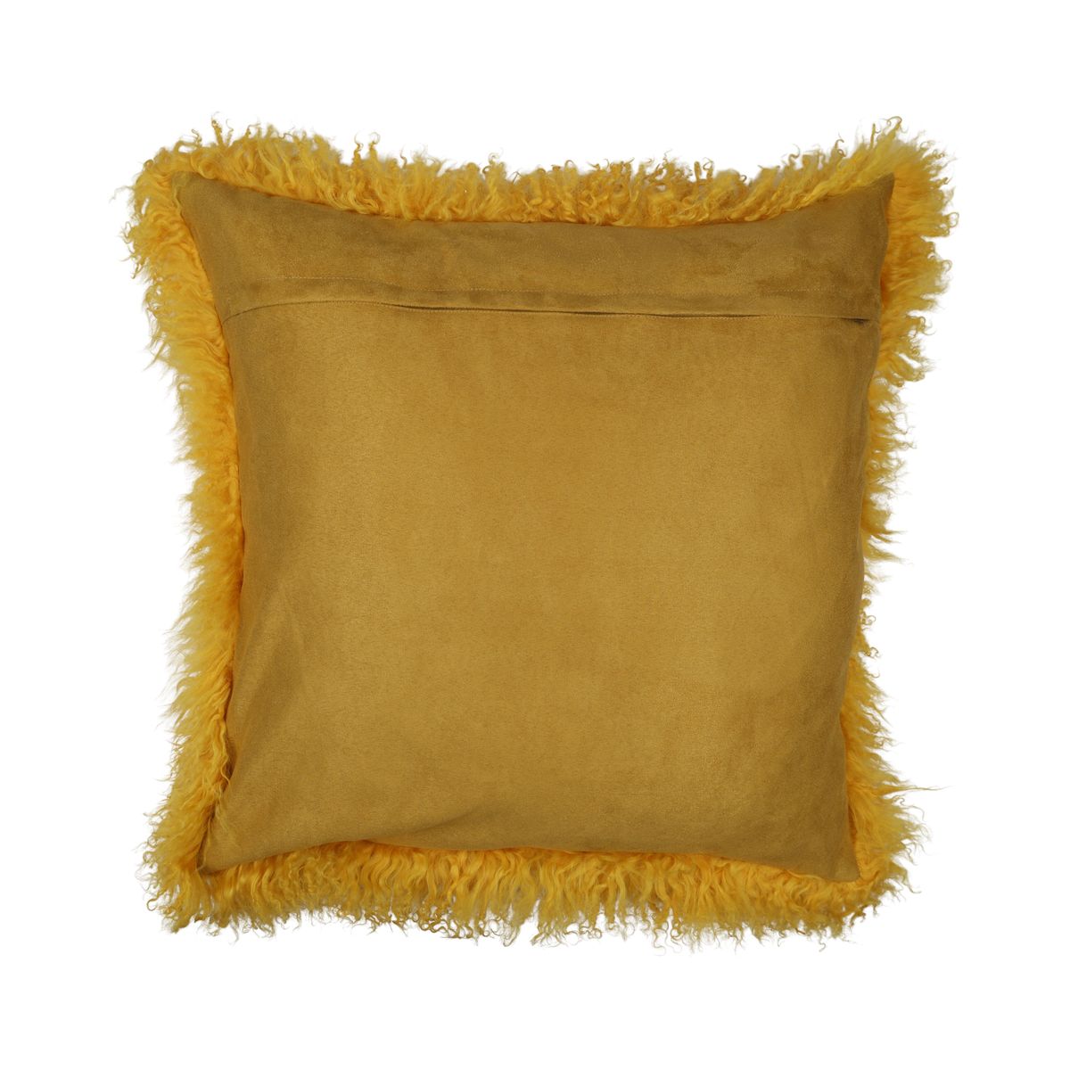 Sheepskin Cushion | Mongolian | 50x50 cm Mustard Yellow