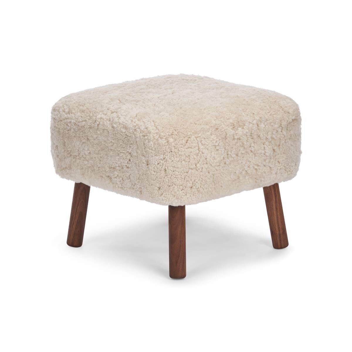 Emil Foot Rest | Short Wool Pearl