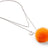 Necklace Pom Pom  Orange Red